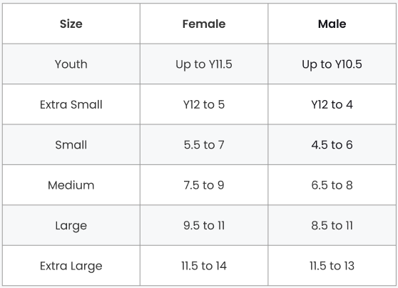 US/CA size chart for personalized pet slippers